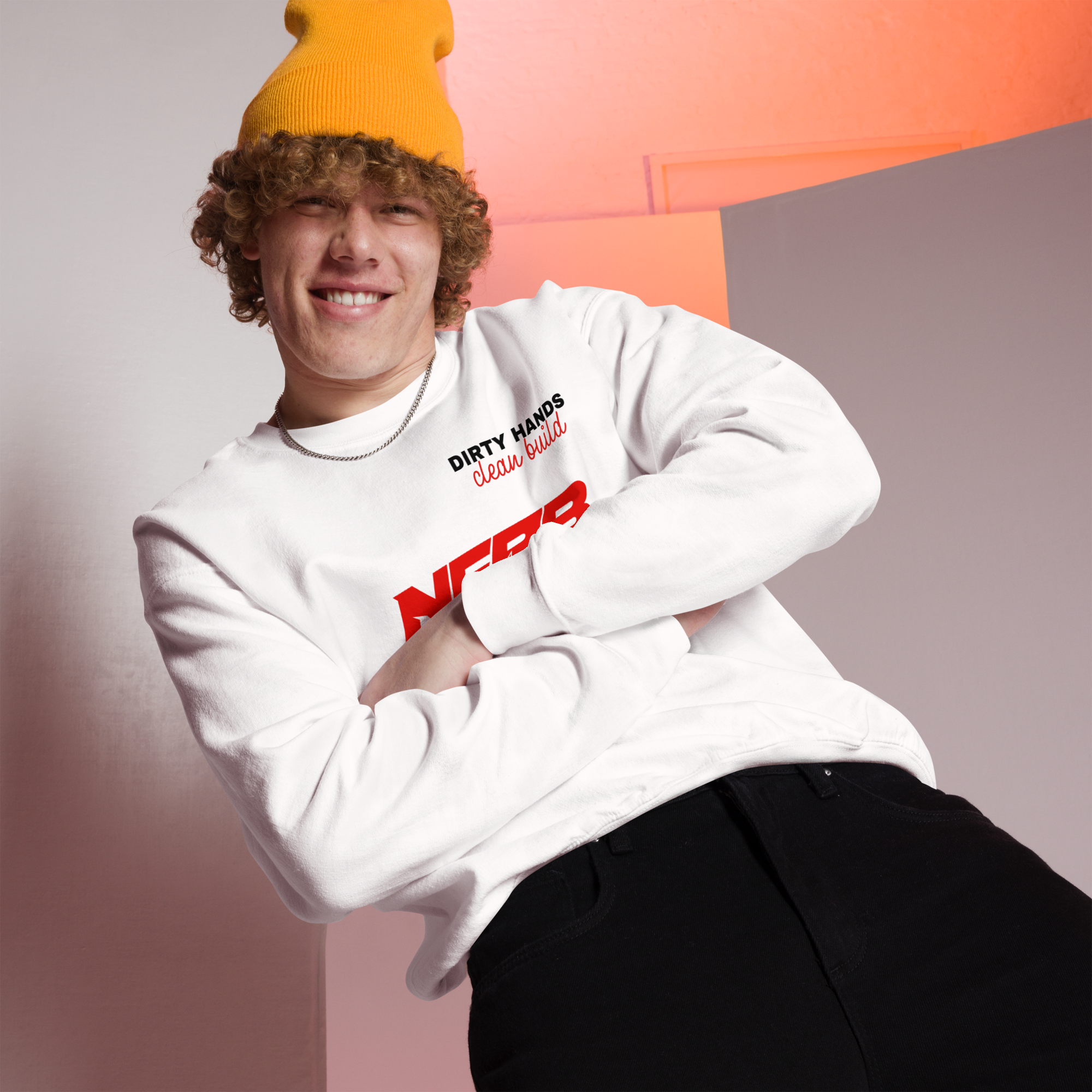LIMITED NERB DROP "DIRTY HANDS. CLEAN BUILD." Crewneck