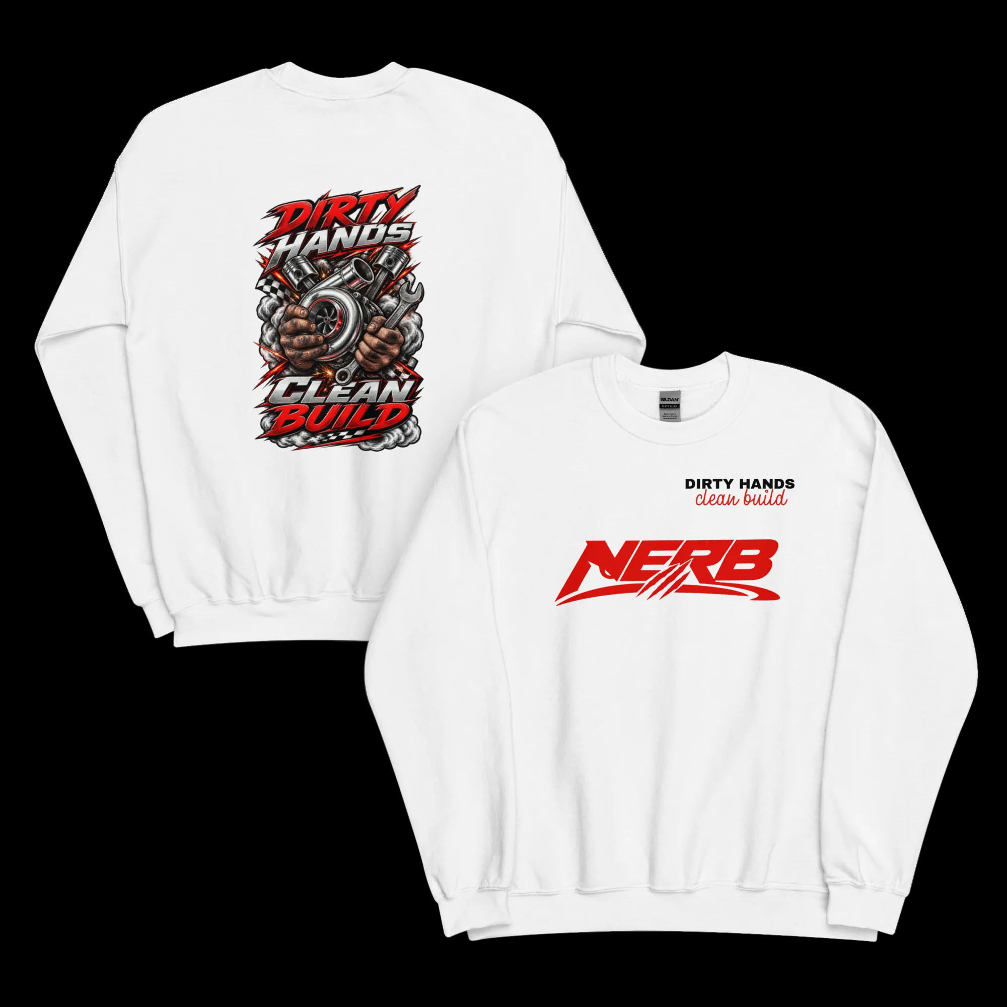 LIMITED NERB DROP "DIRTY HANDS. CLEAN BUILD." Crewneck